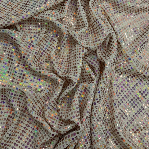 Lycra Con Lurex Paillette - Triangulos Y Circulos Rose Gold