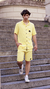 Conjunto de Lino Oversize Playero - Amarillo