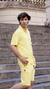 Conjunto de Lino Oversize Playero - Amarillo - tienda online