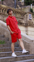 Conjunto de Lino Oversize Playero - Rojo - comprar online