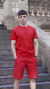 Conjunto de Lino: Remera + Short / Rojo - comprar online