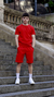 Conjunto de Lino: Remera + Short / Rojo