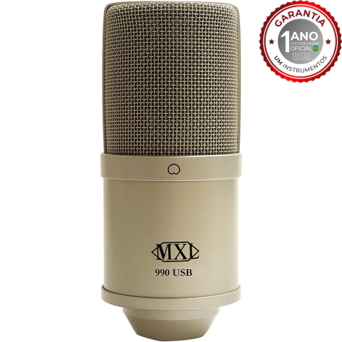 Microfone Condensador MXL 990 USB Condensador Studio + Tripé