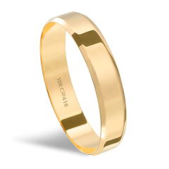 ALIANÇA OURO 10K QUINADA 4MM - PM 1,34G - K14411