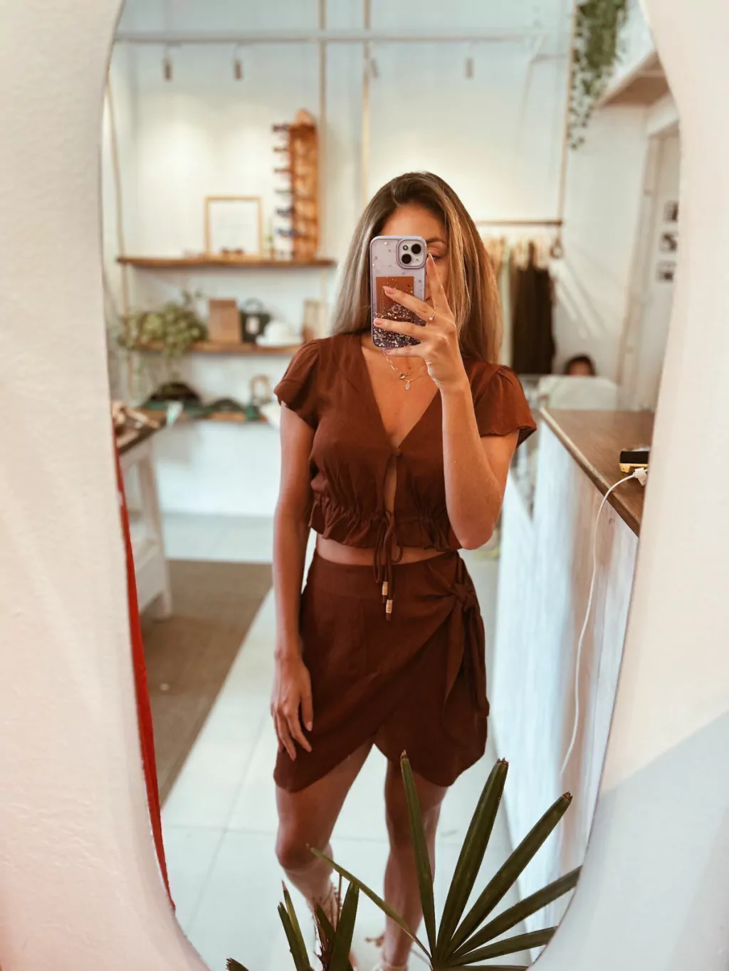 CROPPED FLORENCE TIRAS CHOCO