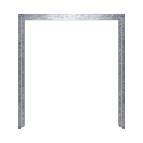 Batente galvanizado modelo chumbar, medindo 160 x 210 cm, sem pintura, ideal para portas corta-fogo.