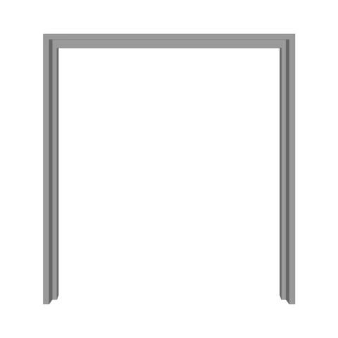 Batente marco galvanizado cinza para porta corta fogo, modelo Chumbar, com dimensões de 160 x 210 cm.