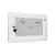 Fonte Auxiliar 24V 2.5A com bateria inclusa, modelo SMART da marca Segurimax, em um gabinete branco com chave e indicadores luminosos.