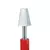 Válvula angular para hidrante PN16 com corpo vermelho e bico prateado.