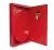Abrigo de embutir vermelho para mangueira de incêndio, aberto, com design de aço galvanizado.