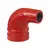 Terminal ranhurado 90° em metal vermelho, utilizado em sistemas de combate a incêndio.