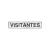 Placa de sinalização em alumínio com a palavra 'VISITANTES' em destaque.