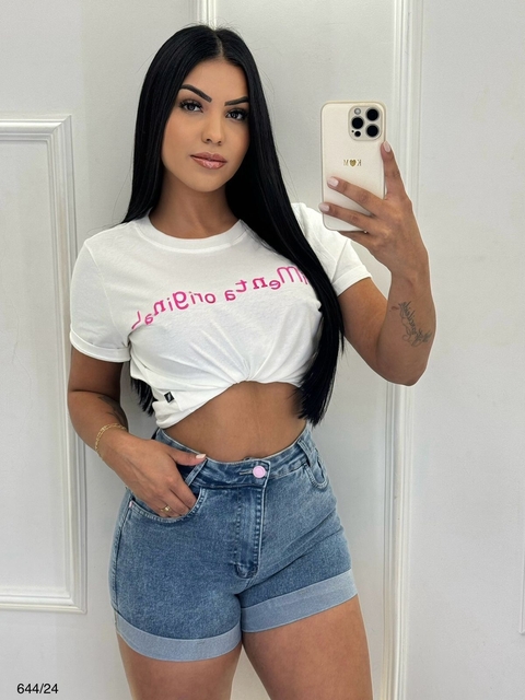 Short Bordado Jeans Pimenta Original