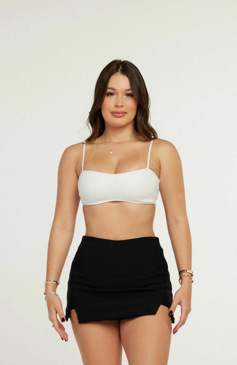 Cropped Maya Branco Jeeh Moraes - comprar online