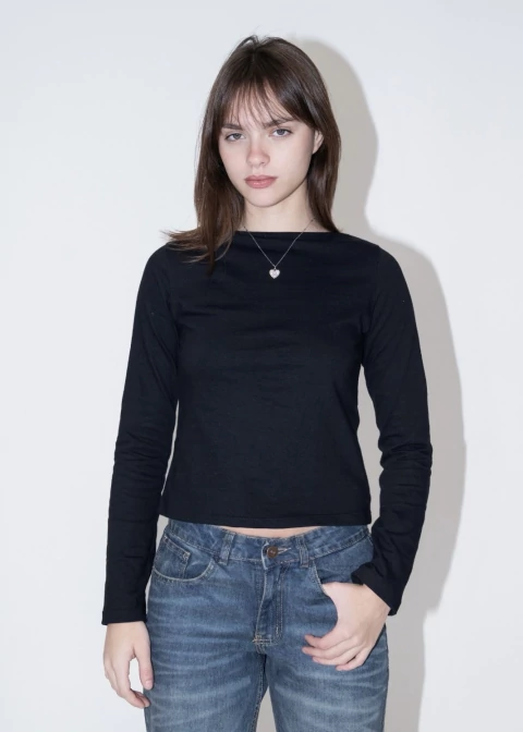 LONGSLEEVE COTTON (negro) - comprar online