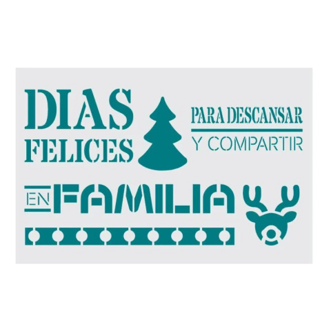 Stencil frase dìas felices navidad 20 x 30 cm (STNA016)