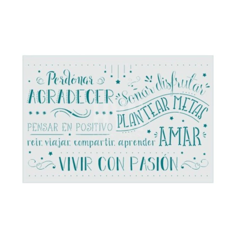 Stencil frase meditacion 20 x 30 cm (STA037)