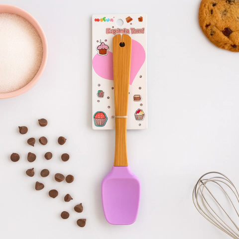 Espátula silicona mango madera - comprar online