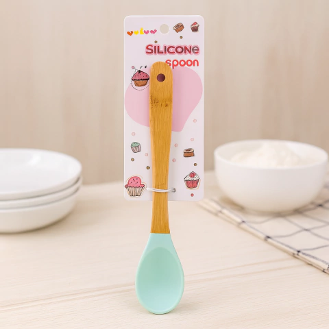 Cuchara silicona mango madera - comprar online