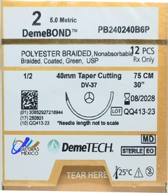 Poliester DemeBOND #2 Taper Cutting de 40 mm Hebra 75 Marca Demetech PB240240B6P Caja con 12 Piezas