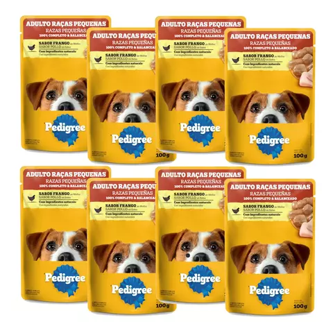 Kit c/ 8 pacotes - Ração Úmida Pedigree Adulto Raças Pequenas Frango ao Molho - comprar online