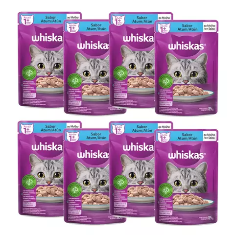 Kit c/ 8 pacotes - Ração Úmida Whiskas Adulto Atum ao Molho - comprar online
