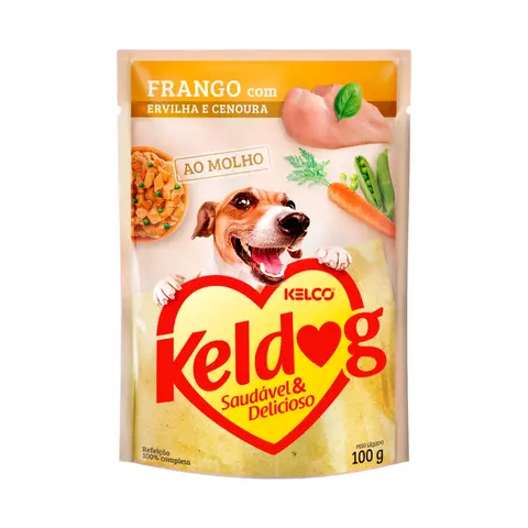Ração Úmida Keldog Frango com Ervilha e Cenoura ao molho