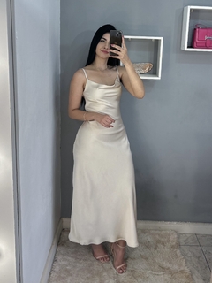 Vestido longo cetim - Closet da Lê