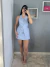 Conjunto colete e short saia azul - Closet da Lê