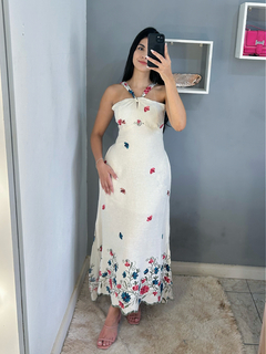 Vestido em linho bordado - comprar online