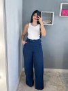 Calça pantalona alfaiataria c/ cinto