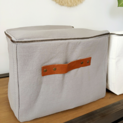 Contenedor con cierre gris elefante 28x28x23
