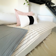 Pillow gris elefante y rayado gris 200x100 - comprar online