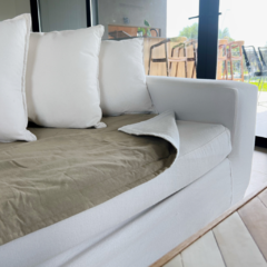 Pillow tussor 170x90 verde seco y blanco