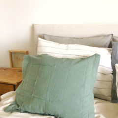 Almohadón verde seco tussor 50x50 - comprar online