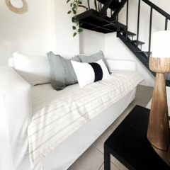 Pillow rayado y gris perla 200x100