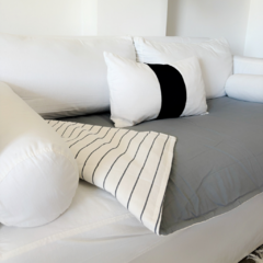 Pillow gris elefante y rayado gris 200x100
