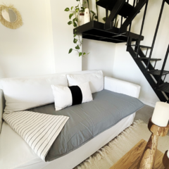 Pillow gris elefante y rayado gris 180x90 - Maridaje Deco