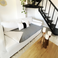 Pillow gris elefante y rayado gris 230x100 - tienda online
