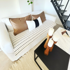 Pillow off white y rayado negro 180x90 - comprar online