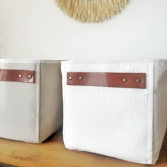 Contenedor cuadrado gris perla 18x18x18 - Maridaje Deco