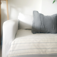 Pillow rayado y gris perla 200x100 - tienda online