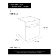 Contenedor cuadrado natural 18x18x18 - tienda online
