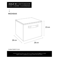 Contenedor con cierre gris elefante 28x28x23 - Maridaje Deco