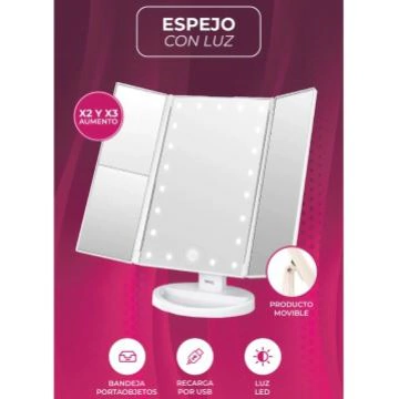 ESPEJO LED TRIPLE DXESPLU3P