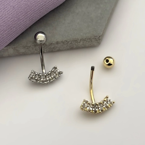 Piercing Umbigo Cristale 10x1.2mm