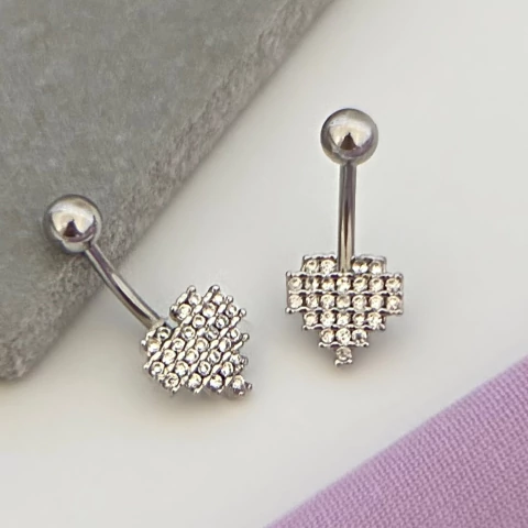 Piercing Umbigo Coração Tetrix 8x1.2mm - comprar online