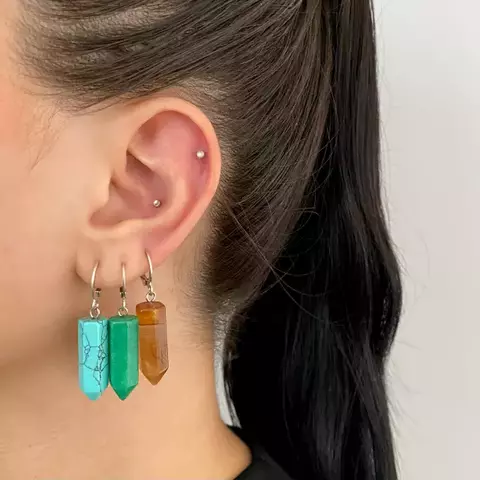 Brinco Pedra Natural - comprar online