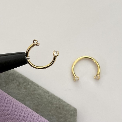 Piercing Ferradura Dupla Zircônia M 10mm - comprar online