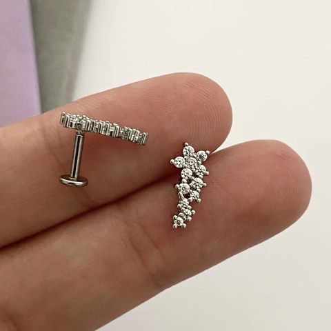 Piercing Cluster Victoria Prateado 6x1.2mm